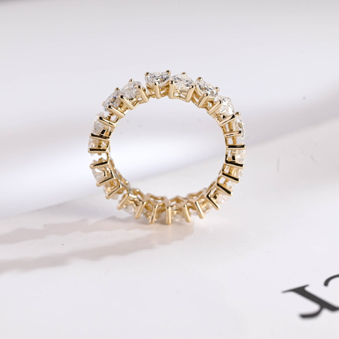 Ethically sourced heart diamond eternity band