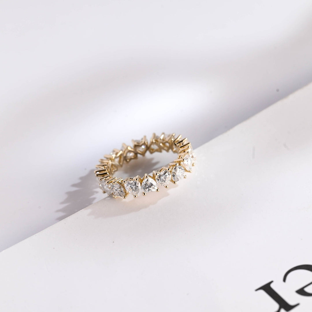 Heart diamond wedding band in white gold