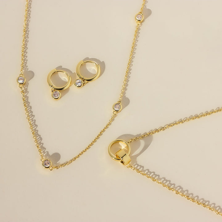 14K Gold Filled Circle Layered Necklace Gift for Women - Doozy Diamonds