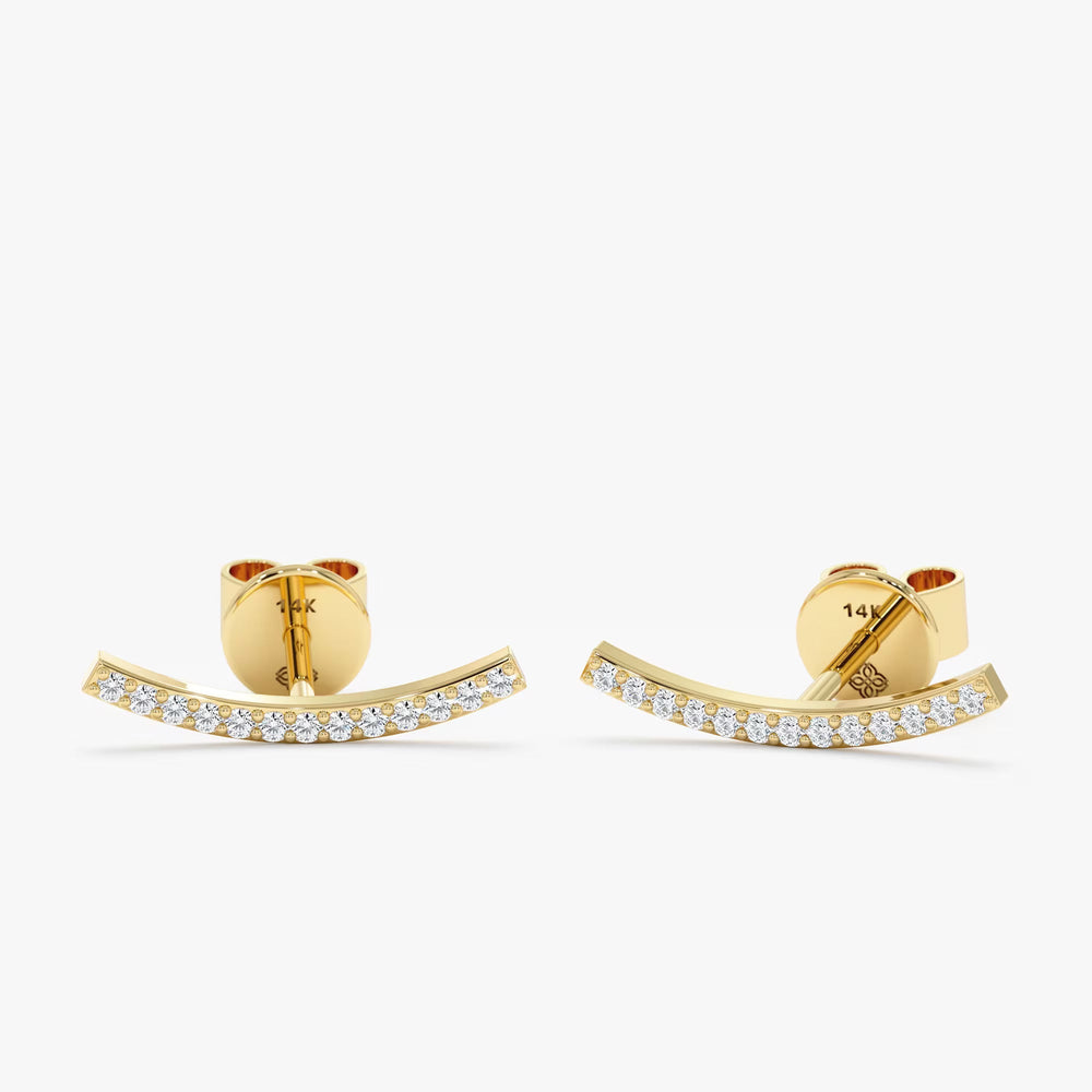 0.2CT Round Bar Curved lab grown diamonds Stud Earrings - Doozy Diamonds