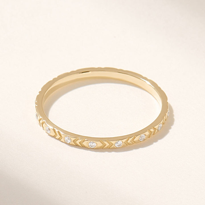 Round Cut Diamond Thin Layering Ring for Halloween Gift - Doozy Diamonds