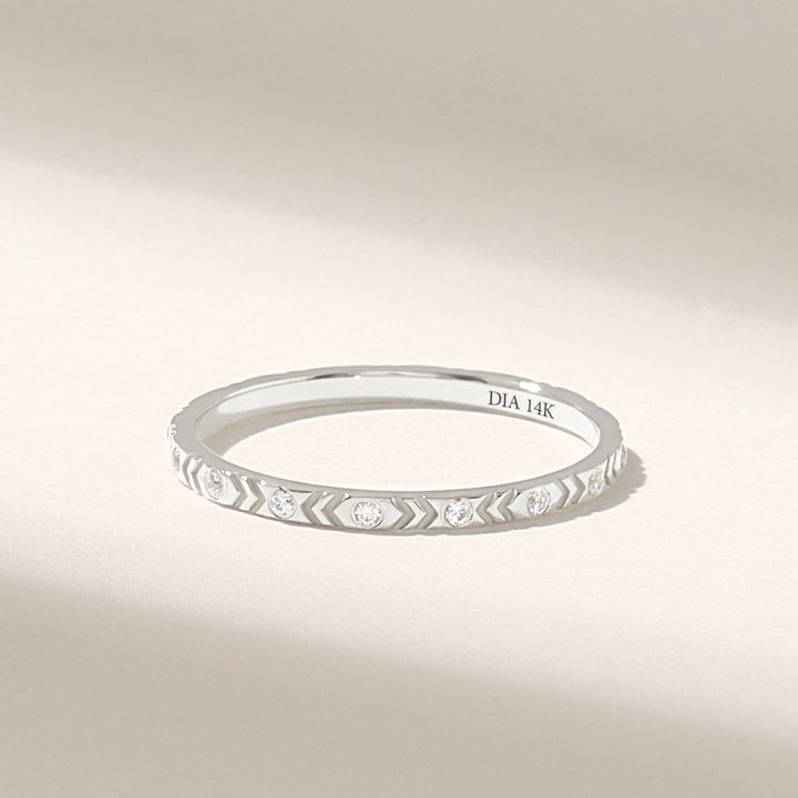 Round Cut Diamond Thin Layering Ring for Halloween Gift - Doozy Diamonds