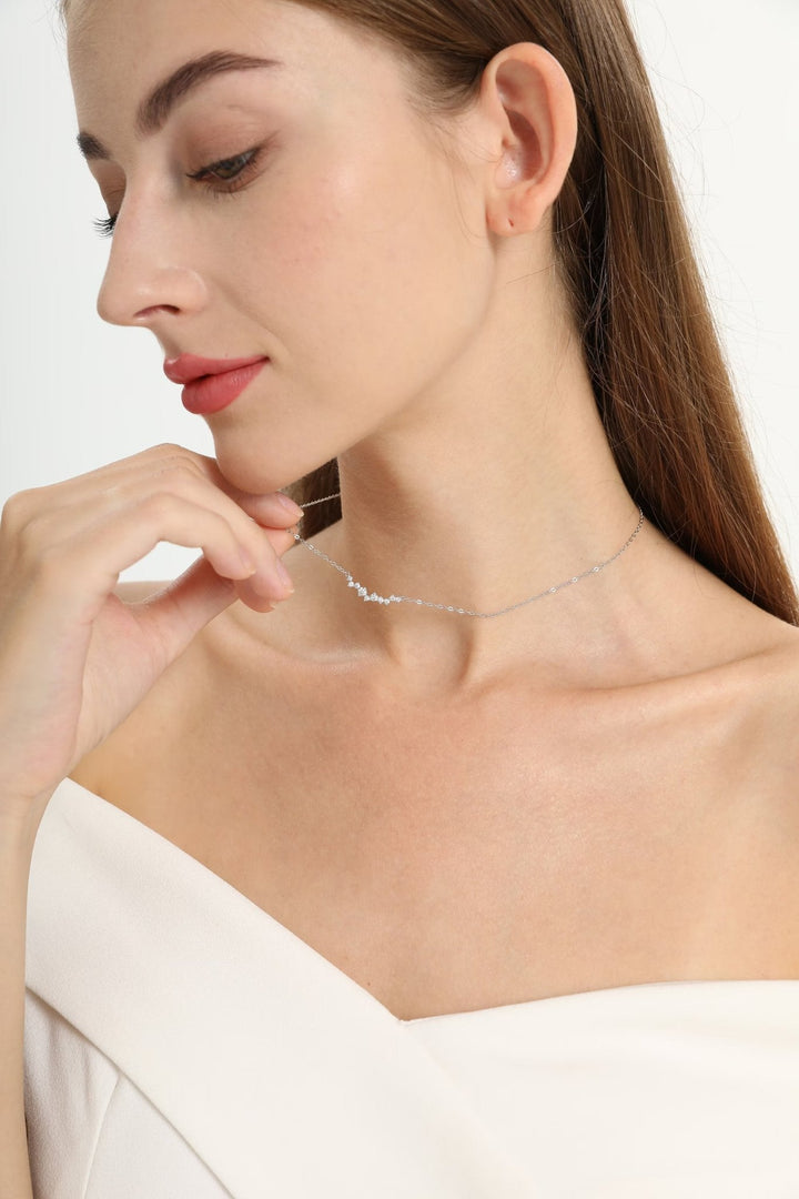 Round Cut lab grown diamonds Necklace in Solid Gold - Doozy Diamonds