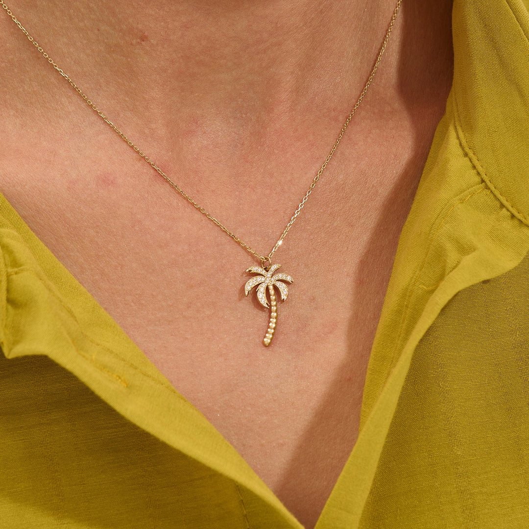 Palm Tree lab grown diamonds Pendant for Women - Doozy Diamonds