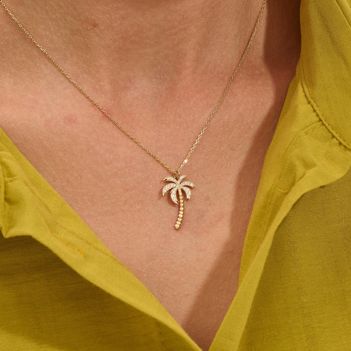 Palm Tree lab grown diamonds Pendant for Women - Doozy Diamonds