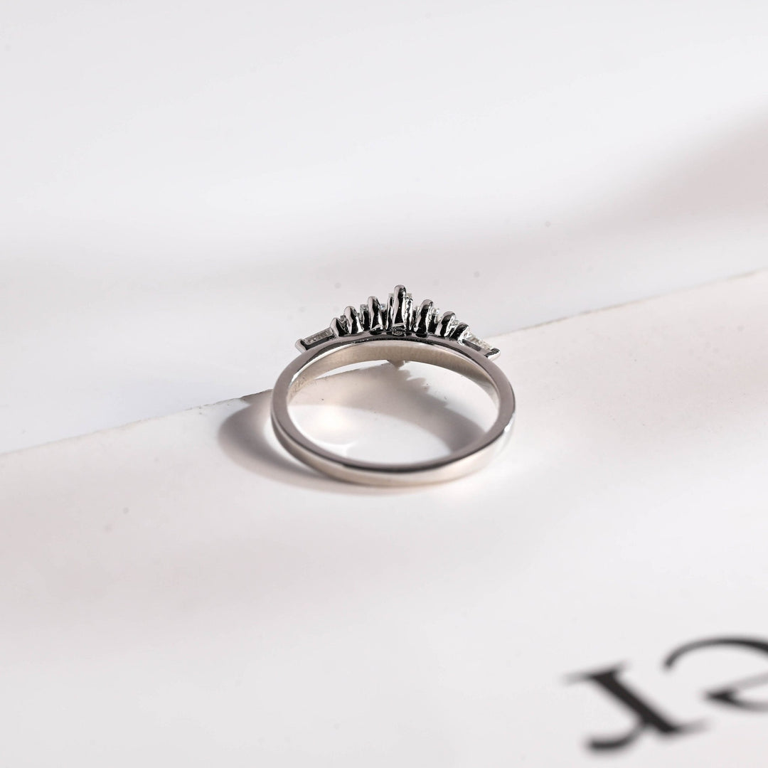 Baguette diamond wedding band in white gold
