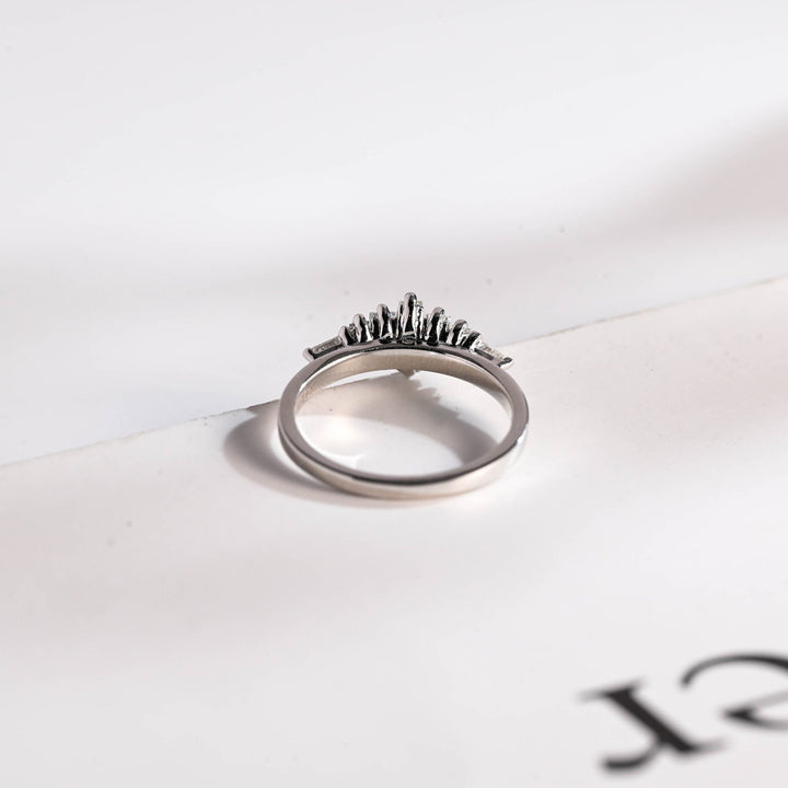 Baguette diamond wedding band in white gold