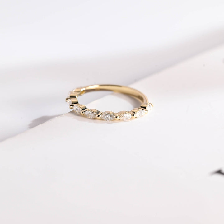 Marquise marquise diamond wedding band front view