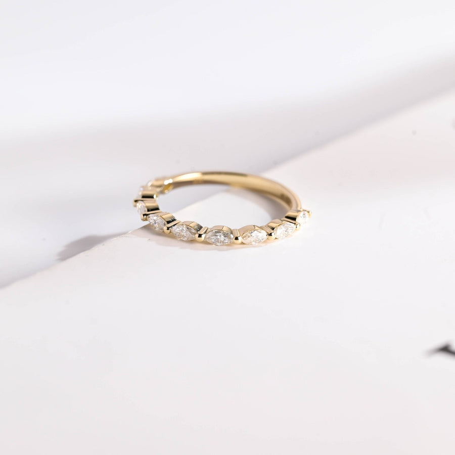 Marquise marquise diamond wedding band front view
