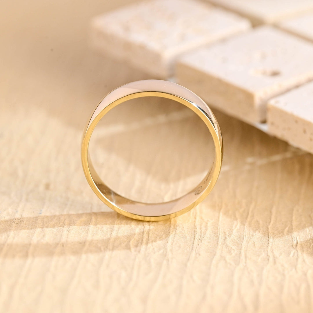 5.0mm Flat Gold Men's Wedding Band, Anniversary Gift For Men - Doozy Diamonds