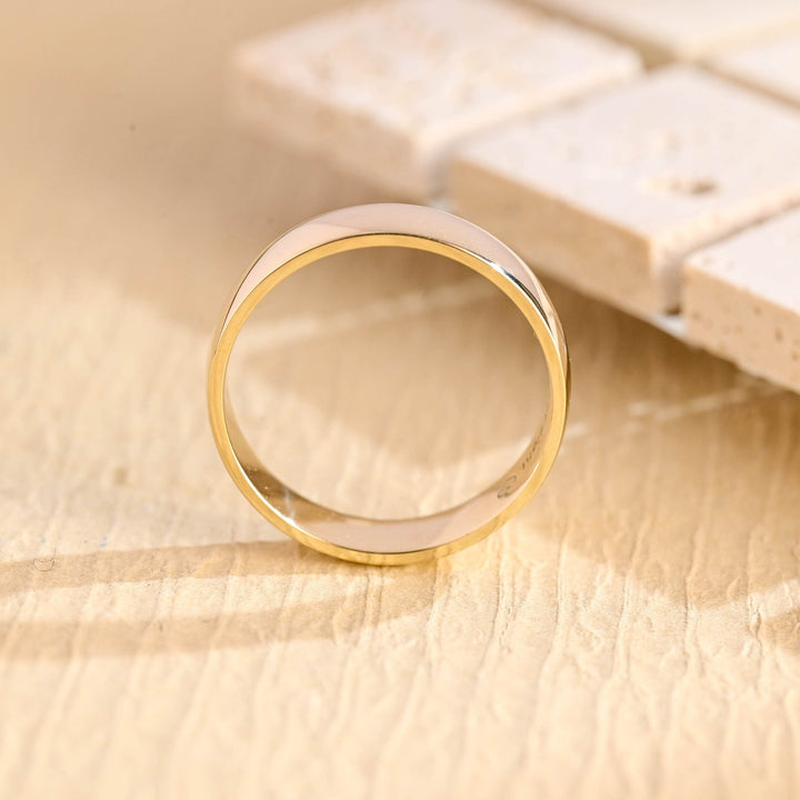 5.0mm Flat Gold Men's Wedding Band, Anniversary Gift For Men - Doozy Diamonds