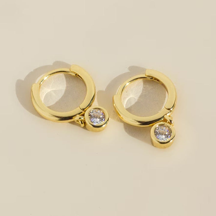 Round Cut Diamond Hoop Earring Gift for Women - Doozy Diamonds