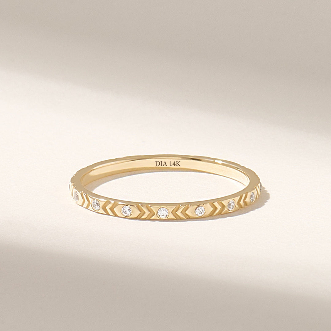 Round Cut Diamond Thin Layering Ring for Halloween Gift - Doozy Diamonds