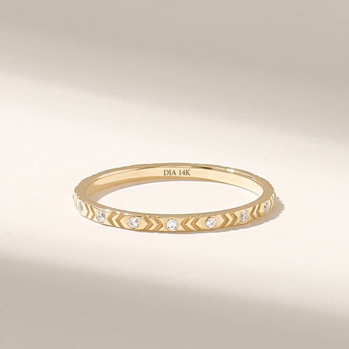 Round Cut Diamond Thin Layering Ring for Halloween Gift - Doozy Diamonds