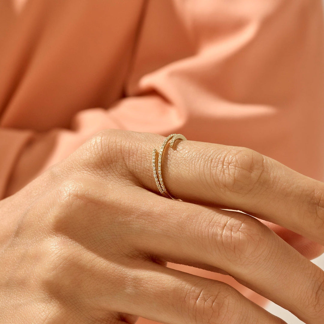Diamond Wrap Around Lab-Grown Ring for Her Birthday Gift