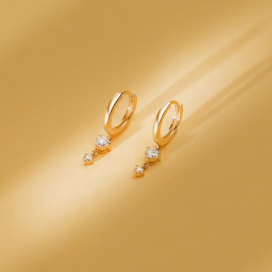 0.32CT Round Two Stone lab grown diamonds Huggie Hoop Earrings - Doozy Diamonds