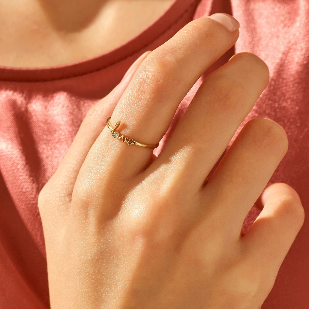Love lab grown diamonds Ring in Solid Yellow Gold - Doozy Diamonds