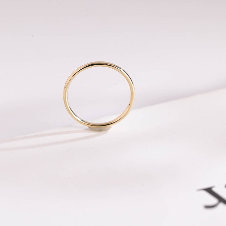 14k Solid Gold Minimalist Wedding Band, Christmas Gift - Doozy Diamonds