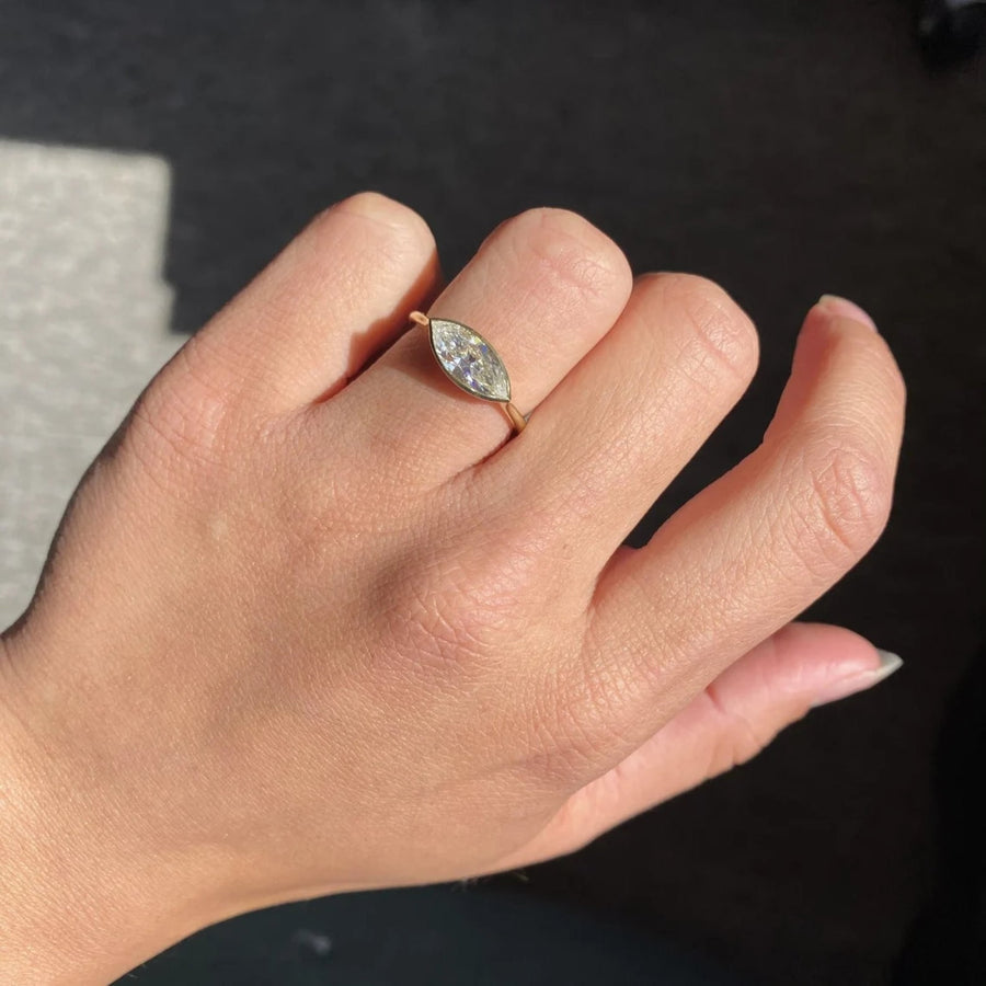 Shop diamond east west lab grown diamond engagement ring