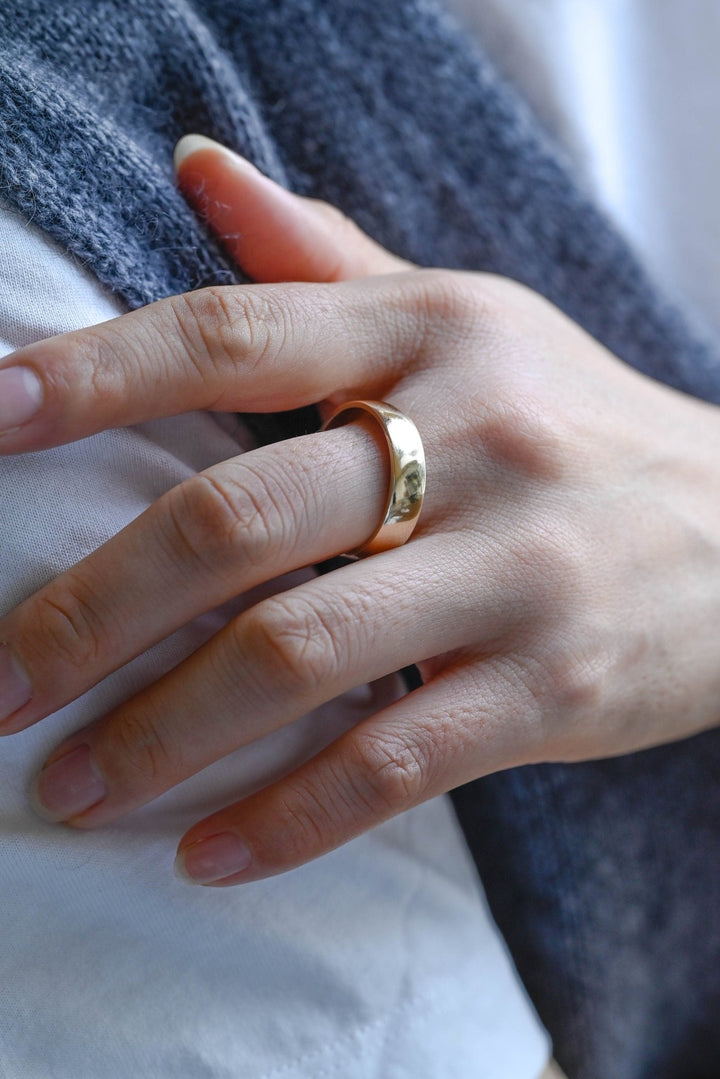 5.0mm Flat Gold Men's Wedding Band, Anniversary Gift For Men - Doozy Diamonds