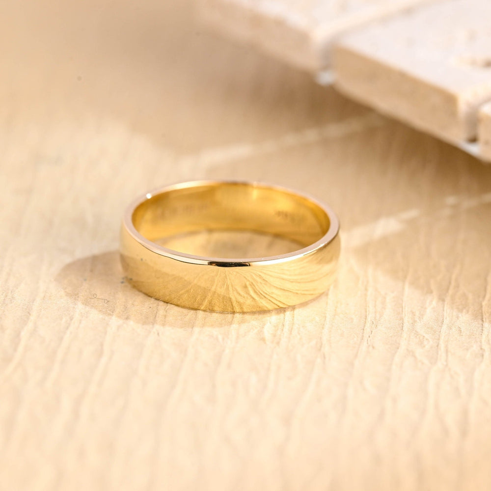 5.0mm Flat Gold Men's Wedding Band, Anniversary Gift For Men - Doozy Diamonds
