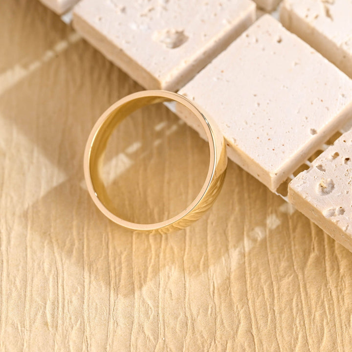 5.0mm Flat Gold Men's Wedding Band, Anniversary Gift For Men - Doozy Diamonds