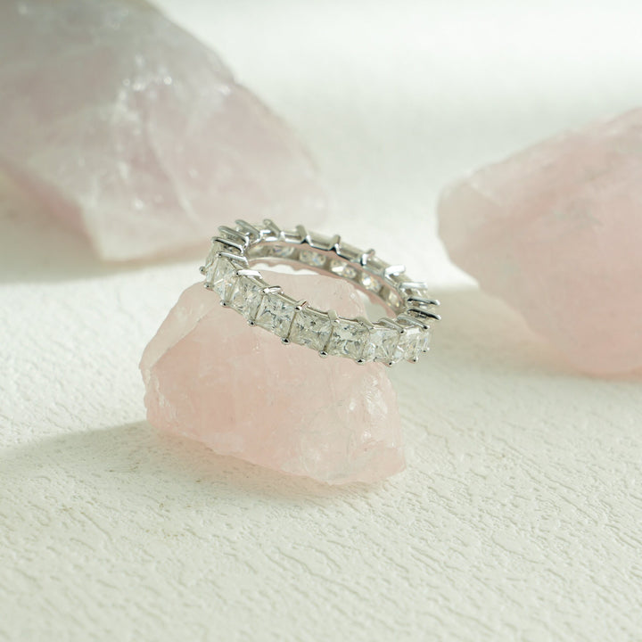 Ethically sourced princess diamond eternity band