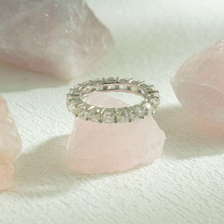 Ethically sourced cushion diamond eternity band