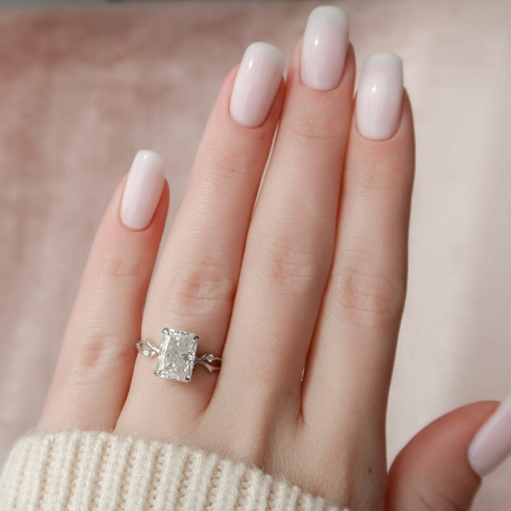 2.50CT radiant solitaire lab grown diamond engagement ring for sale