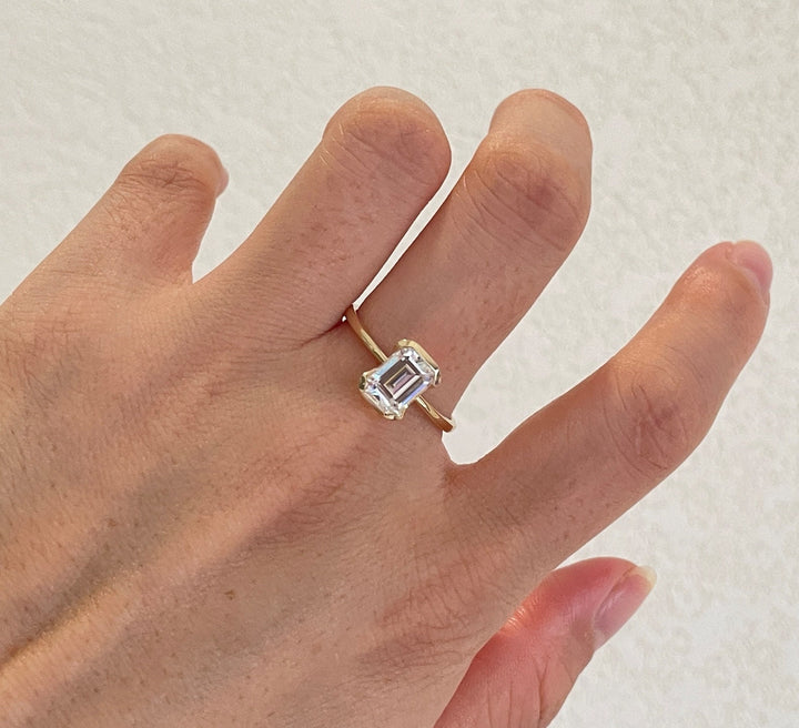 Discover emerald bezel lab grown diamond engagement ring online