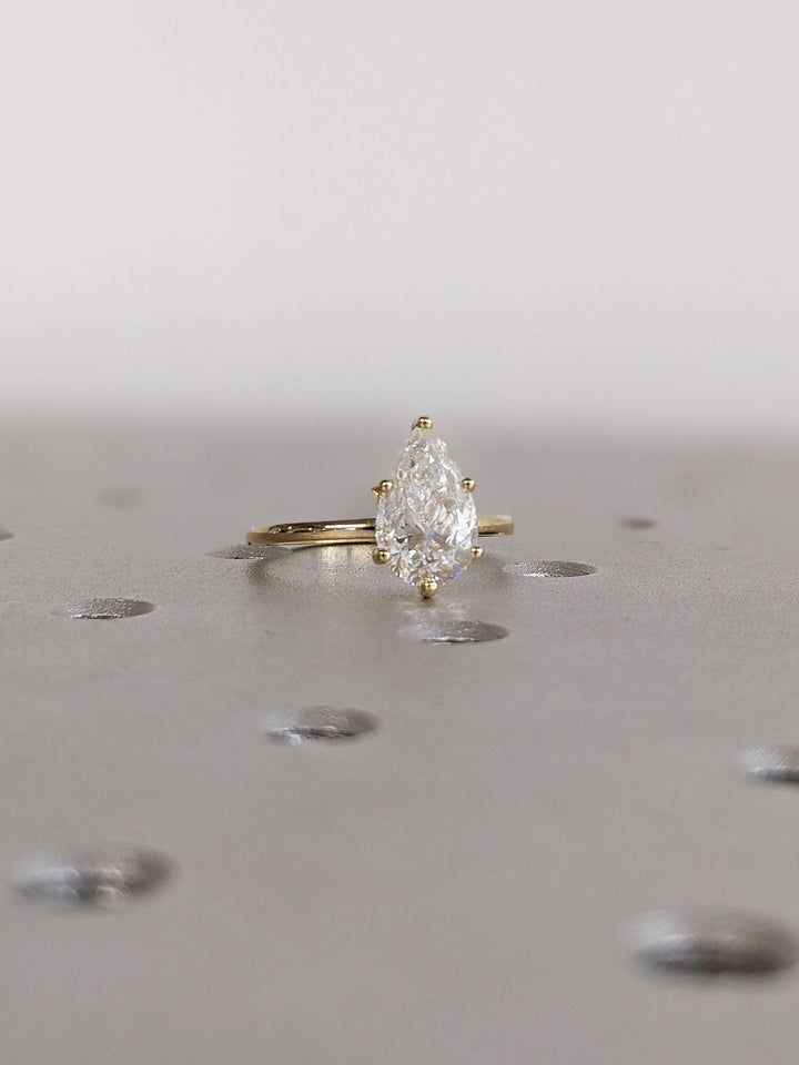 2.50CT pear cut hidden halo engagement ring available to buy now