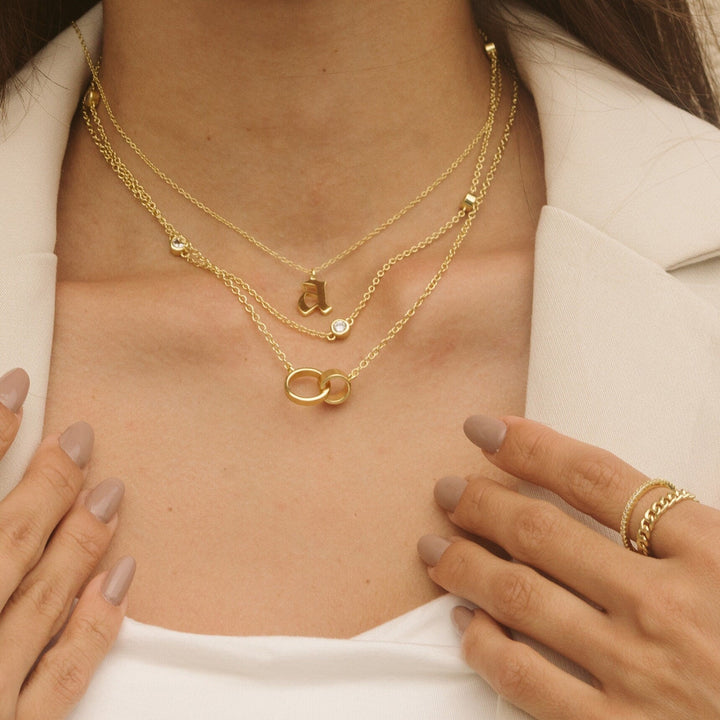 14K Gold Filled Circle Layered Necklace Gift for Women - Doozy Diamonds