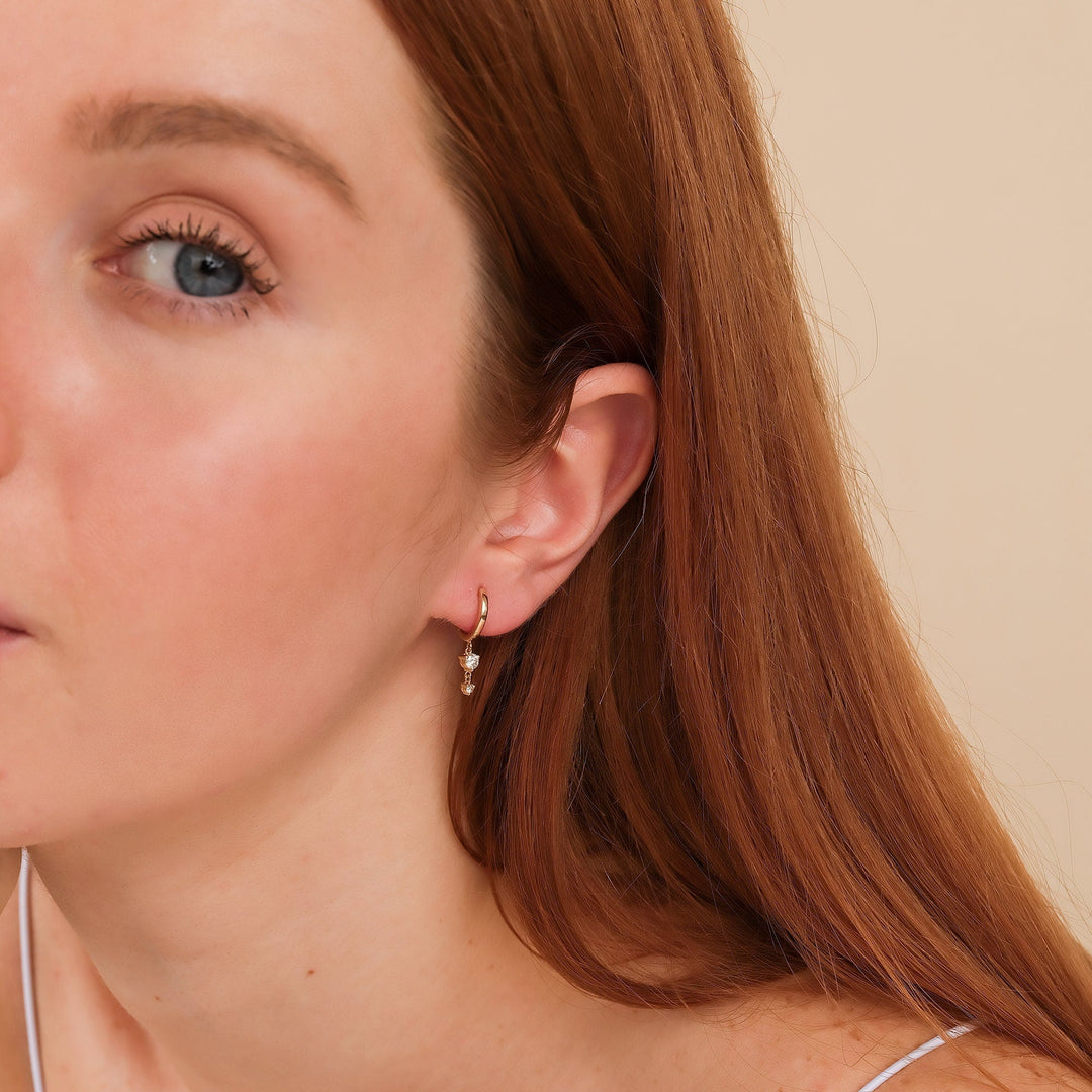 0.32CT Round Two Stone lab grown diamonds Huggie Hoop Earrings - Doozy Diamonds