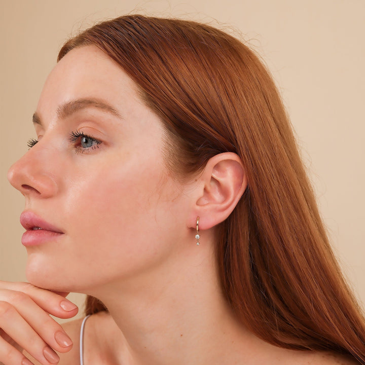0.32CT Round Two Stone lab grown diamonds Huggie Hoop Earrings - Doozy Diamonds