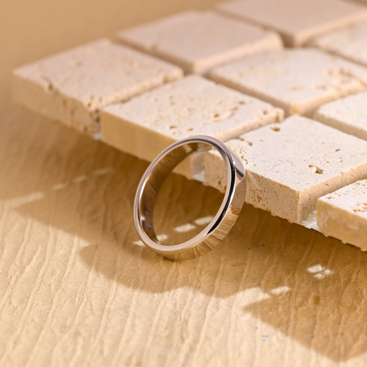 4.3mm Flat Shine Men's Gold Wedding Band, Anniversary Gift For Men - Doozy Diamonds