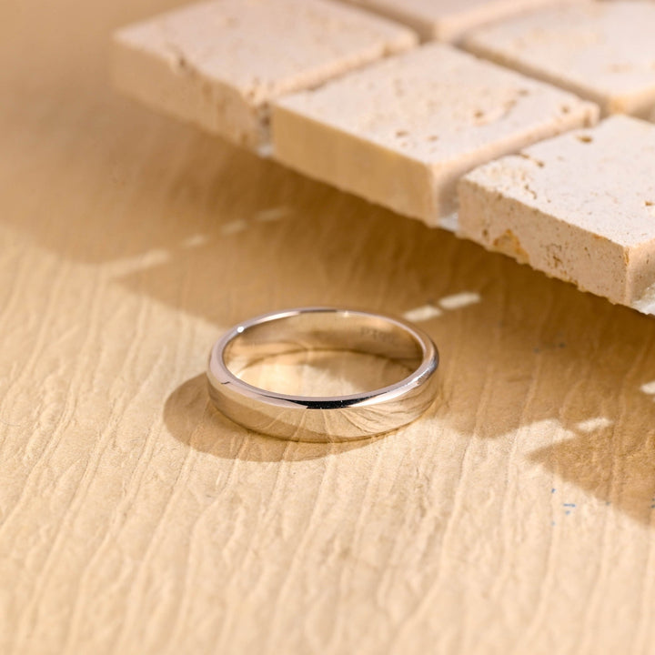 4.3mm Flat Shine Men's Gold Wedding Band, Anniversary Gift For Men - Doozy Diamonds