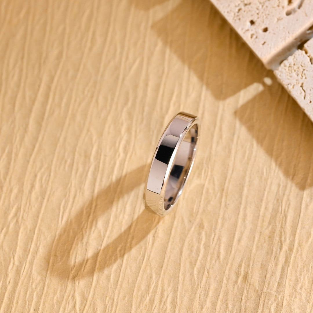 4.3mm Flat Shine Men's Gold Wedding Band, Anniversary Gift For Men - Doozy Diamonds