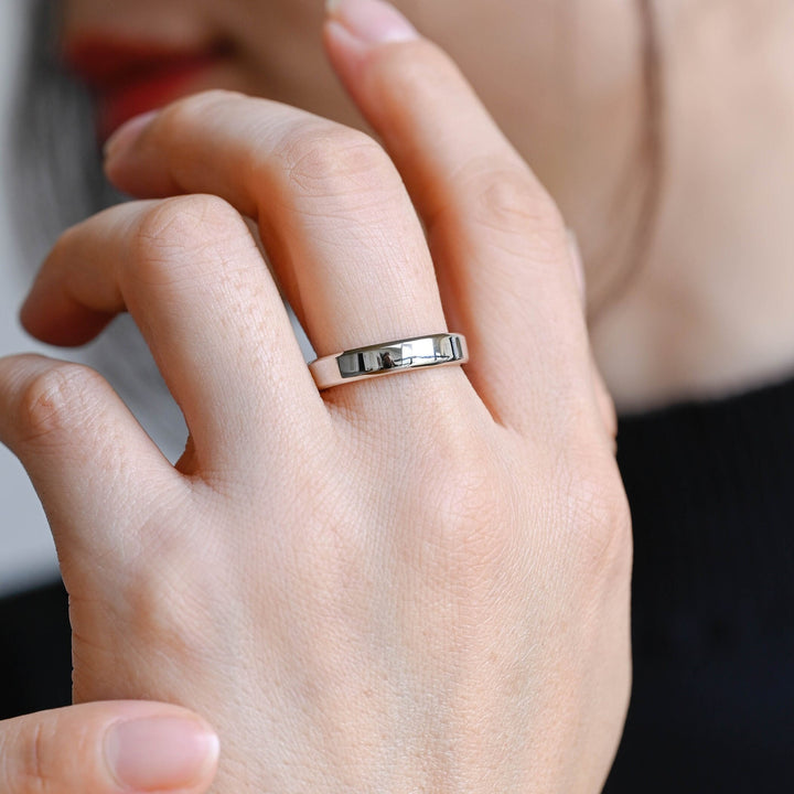 4.3mm Flat Shine Men's Gold Wedding Band, Anniversary Gift For Men - Doozy Diamonds