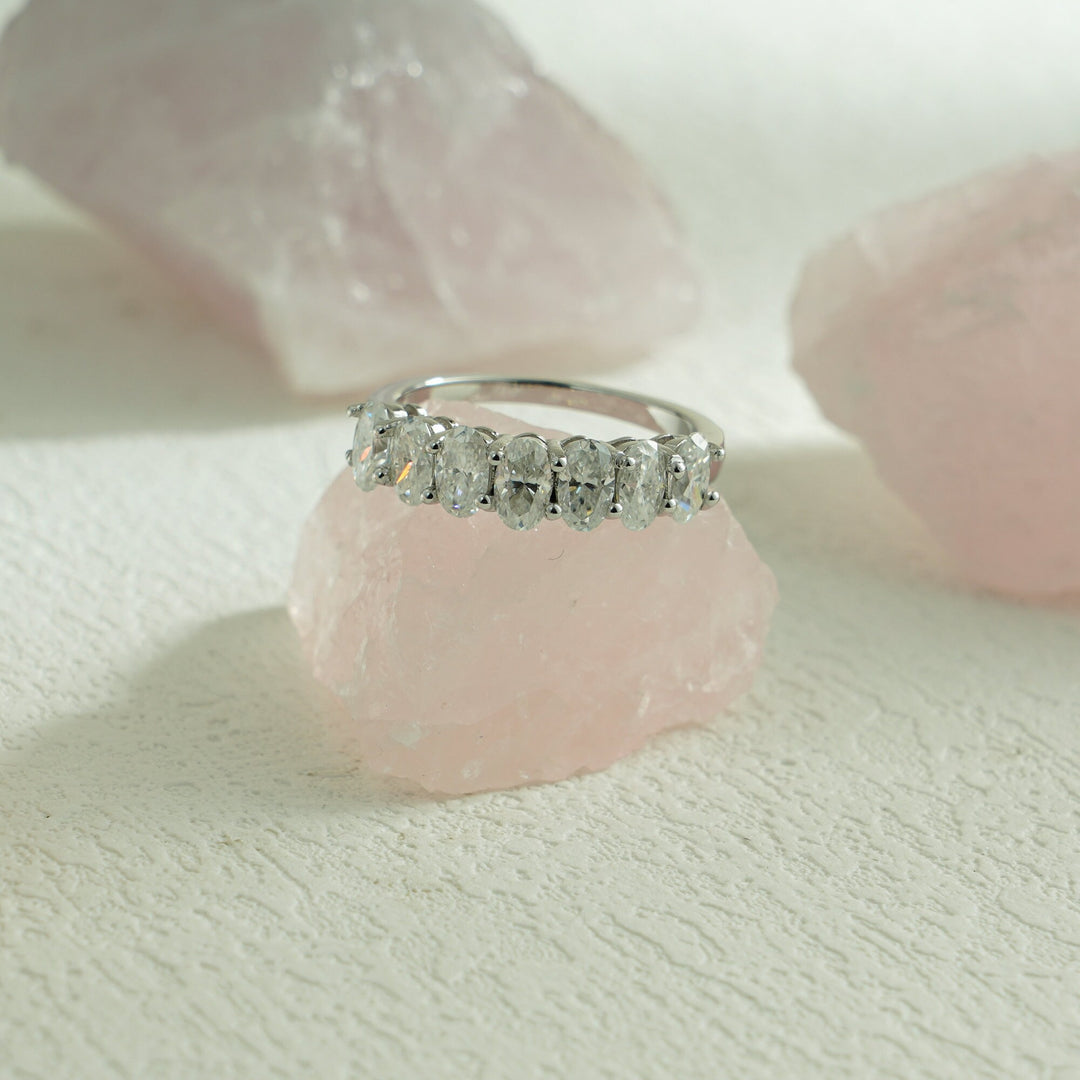 Ethically sourced oval diamond eternity band