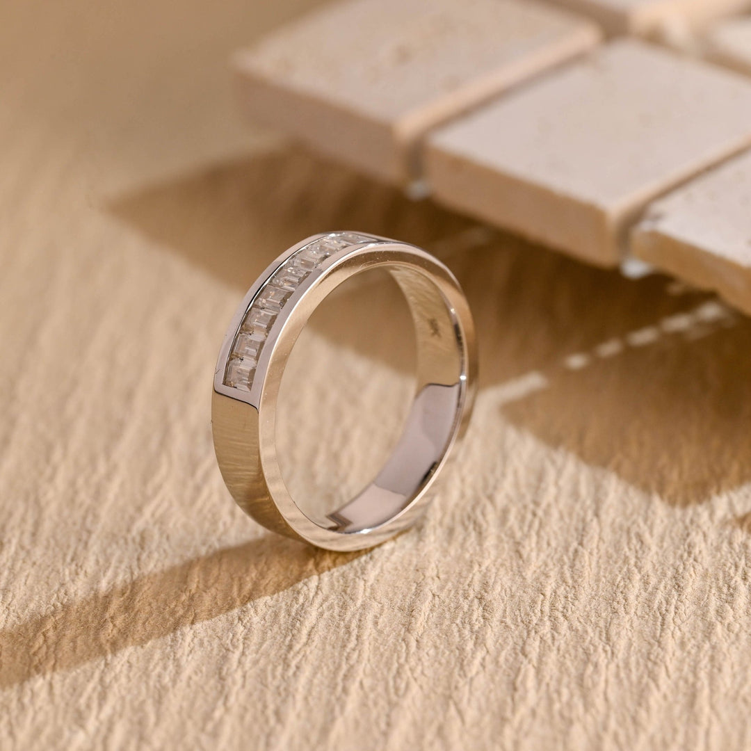 0.40CT Emerald Cut Lab Grown Men's Wedding Band in Solid Gold - Doozy Diamonds