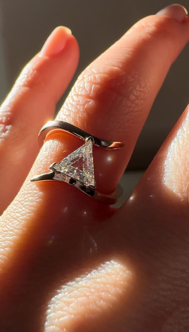 Triangle Cut Diamond Engagement Ring for Her - Doozy Diamonds
