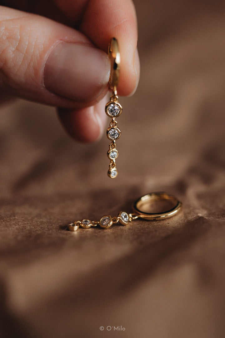 Round Cut Diamond Bezel Set Hoop Earring for for Women - Doozy Diamonds