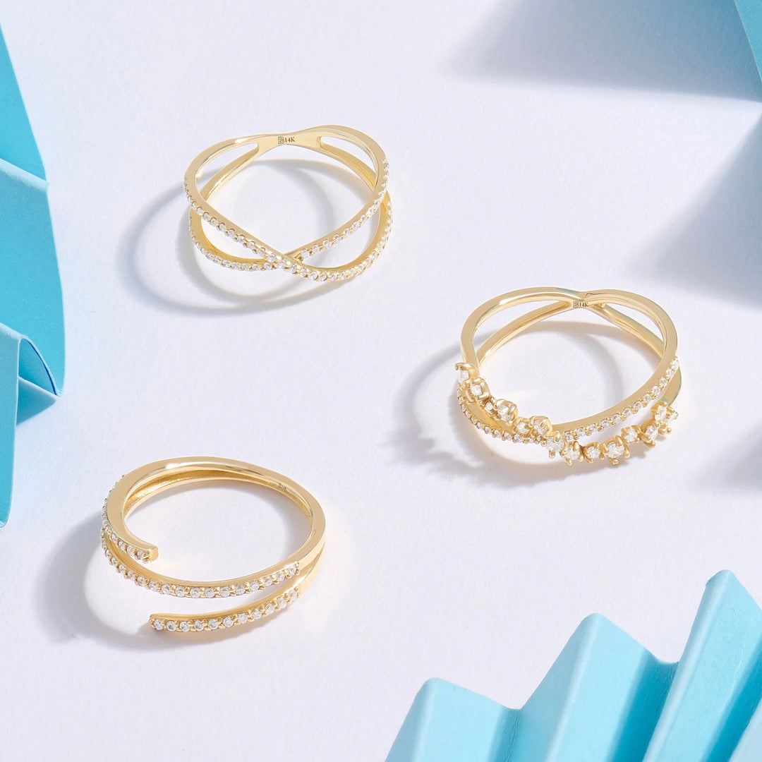 Diamond Wrap Around Lab-Grown Ring for Her Birthday Gift