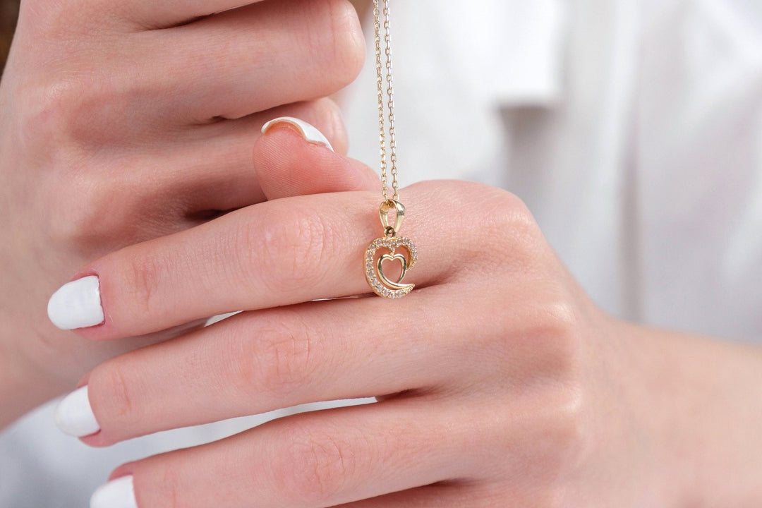 Intertwined Hearts Diamond Necklace for Anniversary Gift - Doozy Diamonds