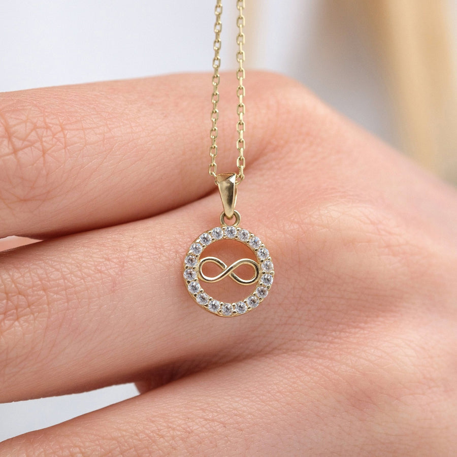 Circle with Infinity Diamond Necklace for Birthday Gift - Doozy Diamonds