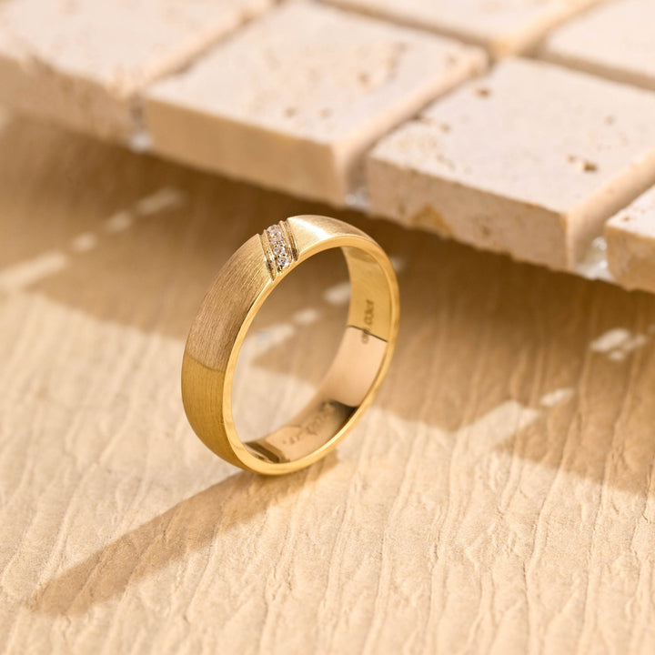 0.15CT Round Cut Lab Grown Men's Wedding Band in Solid Gold - Doozy Diamonds