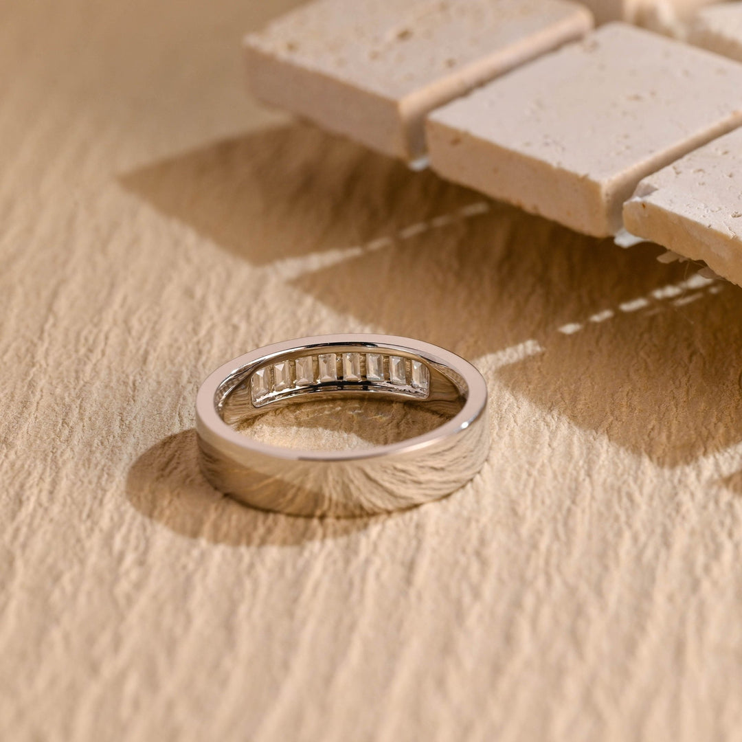 0.40CT Emerald Cut Lab Grown Men's Wedding Band in Solid Gold - Doozy Diamonds