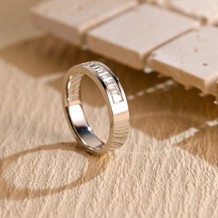0.40CT Emerald Cut Lab Grown Men's Wedding Band in Solid Gold - Doozy Diamonds