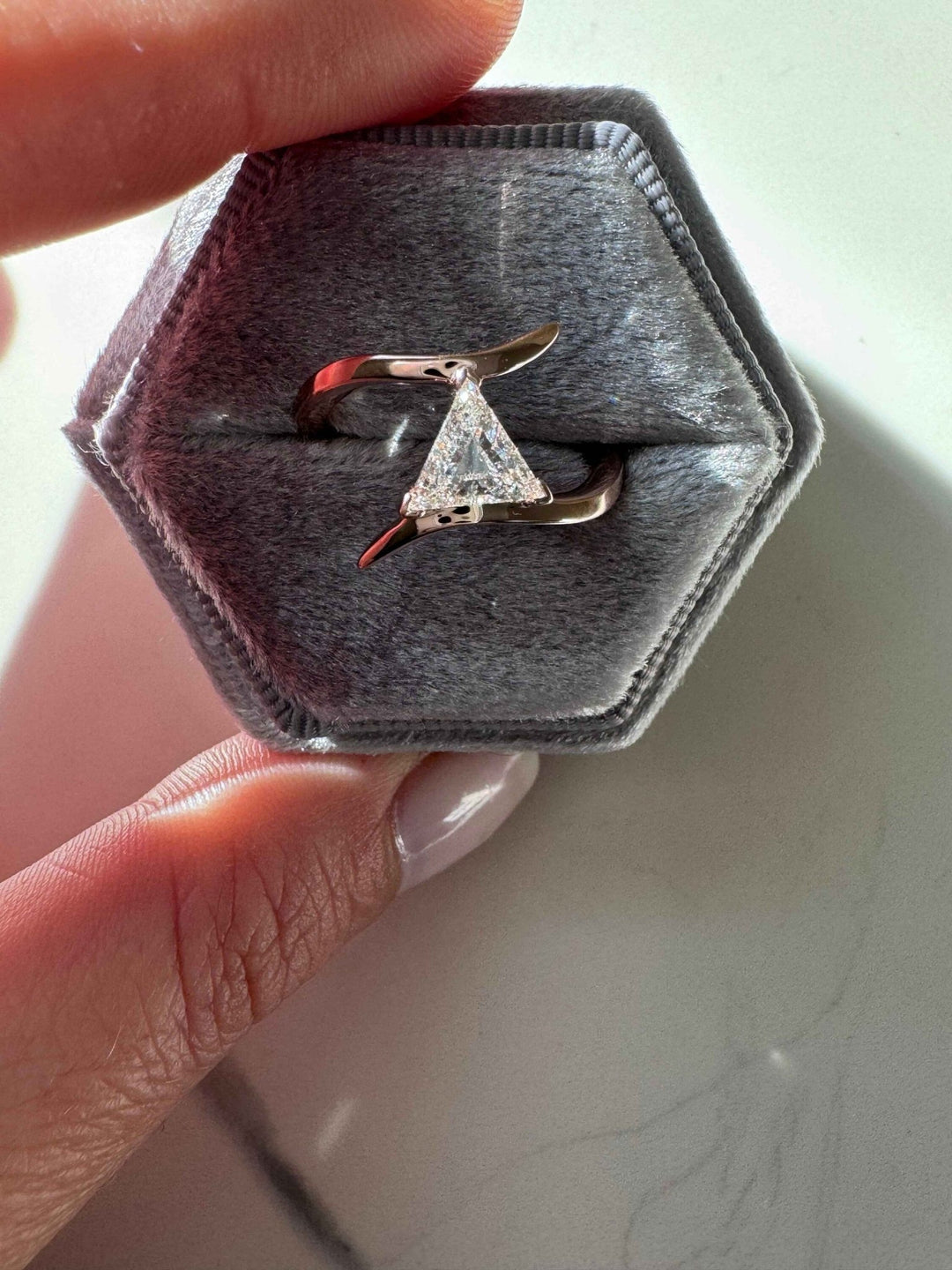 Triangle Cut Diamond Engagement Ring for Her - Doozy Diamonds