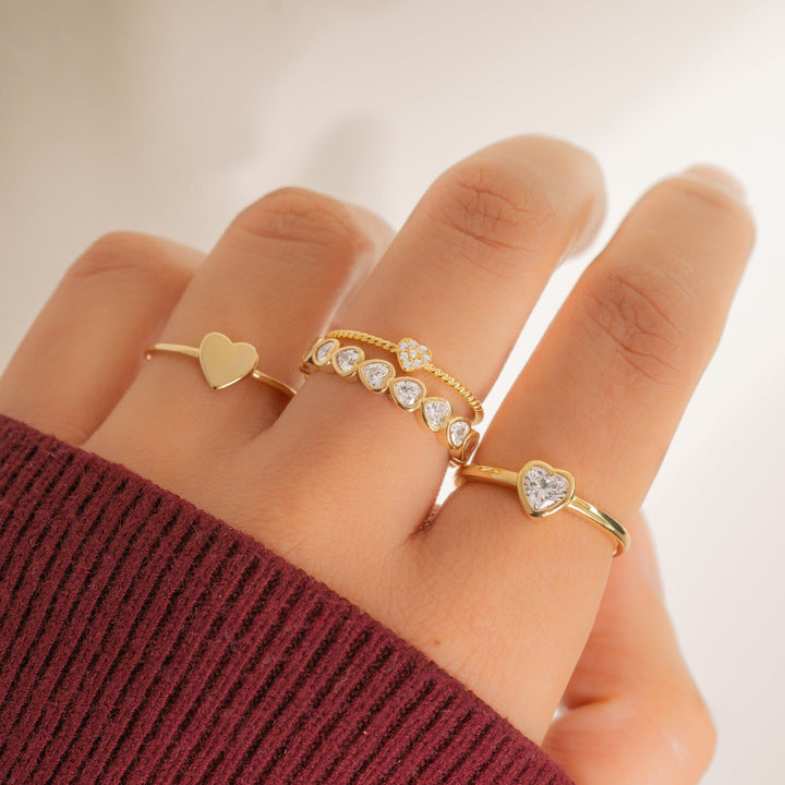 Bezel Set Heart Shape Eternity Diamond Band for Her - Doozy Diamonds
